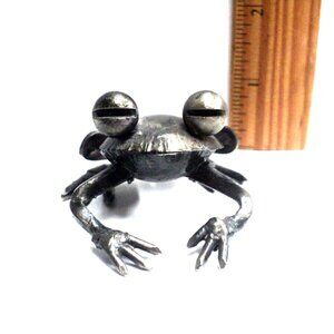 Bronze Metal Frog Vintage Restoration Hardware Whimsical 1 1/4" High Collectible